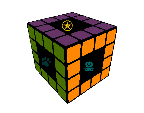 Desenho Cubo de Rubik pintado por miguelf