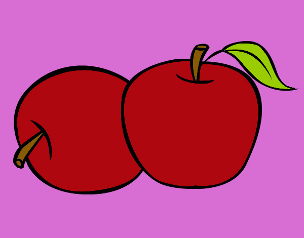 Desenho Dois maçãs pintado por Jenniffer