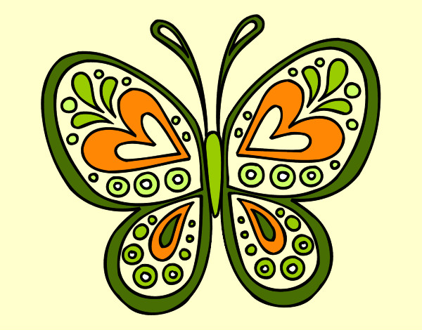 Desenho Mandala borboleta pintado por betinha