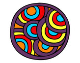 Desenho Mandala circular pintado por Ravieira