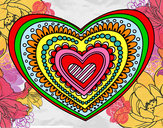 Desenho Mandala coração pintado por Mateusmaza