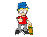 Desenho Rapaz com skate pintado por nonato 