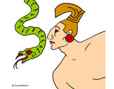 Desenho Serpente e guerreiro pintado por miguelf