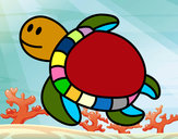 Desenho Tartaruga nadando pintado por meiremende