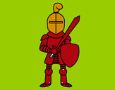 Desenho Cavaleiro com espada e escudo pintado por Nadim
