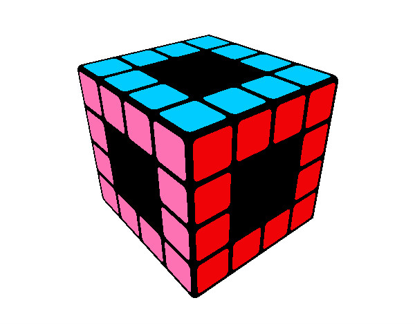 Desenho Cubo de Rubik pintado por iKalline