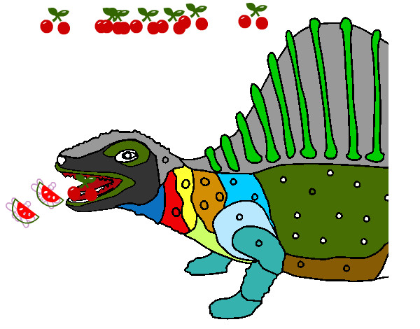 Desenho Dinossauro pintado por Nadim