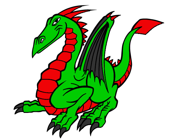 Desenho Dragão elegante pintado por miguelf