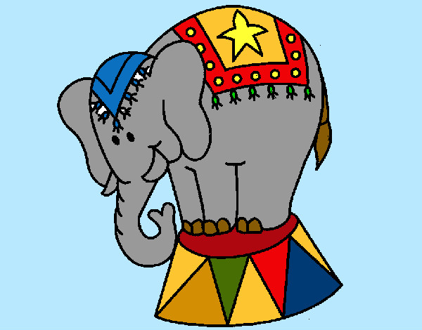 Desenho Elefante a actuar pintado por Nadim