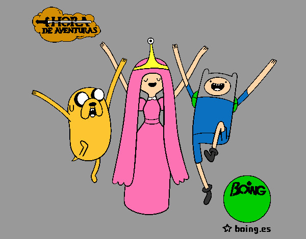 Desenho Jake, Princesa Bubblegum e Finn pintado por Nadim
