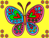 Desenho Mandala borboleta pintado por vallk