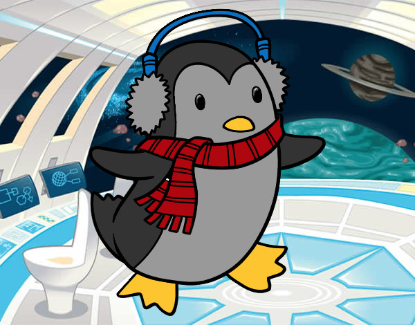 Pinguim com cachecol