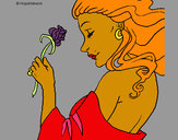 Desenho Princesa com uma rosa pintado por Mary09