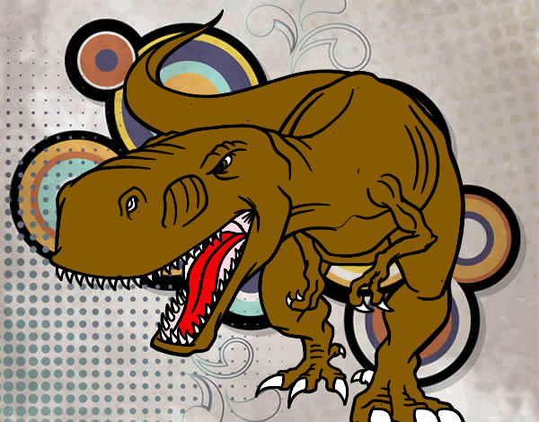 Desenho Tiranossaurus Rex aborrecido pintado por AlanDaSilv