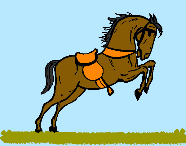 Desenho de Cavalo Andaluz à saltar! pintado e colorido por Lupper o dia 26  de Abril do 2013