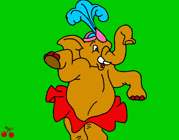 Desenho Elefante a dançar pintado por Guri