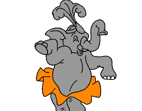 Desenho Elefante a dançar pintado por matheuslim
