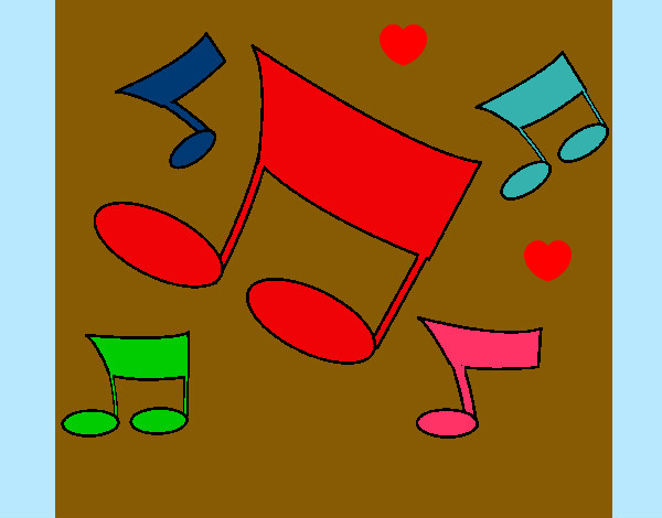 Desenho Notas musicais pintado por gatha