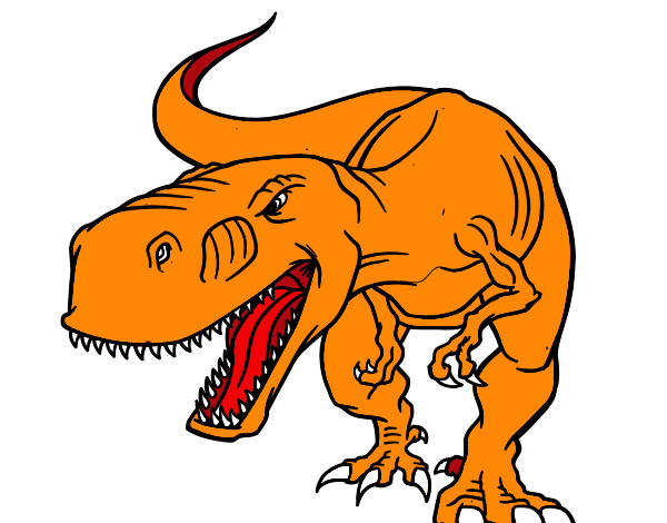 Desenho Tiranossaurus Rex aborrecido pintado por biroloco