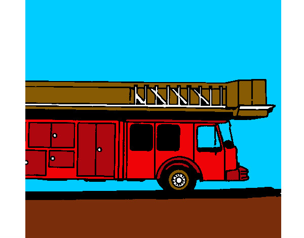 Desenho Camião de bombeiros com escada pintado por elisadiog 