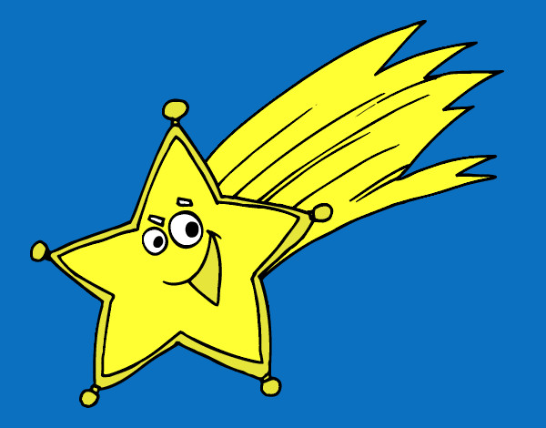 Desenho de Estrela cadente pintado e colorido por Elisadiog o dia 04 de  Maio do 2013