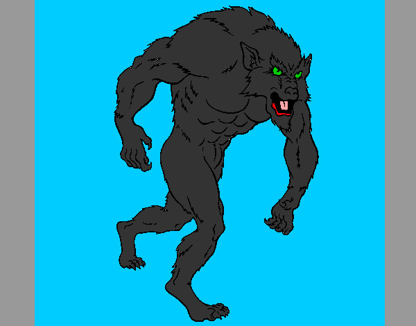 Desenho Homem lobo pintado por biroloko