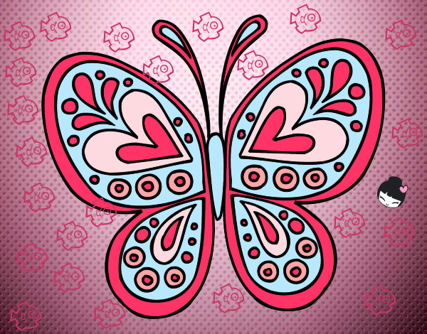 Desenho Mandala borboleta pintado por Alanna_mds
