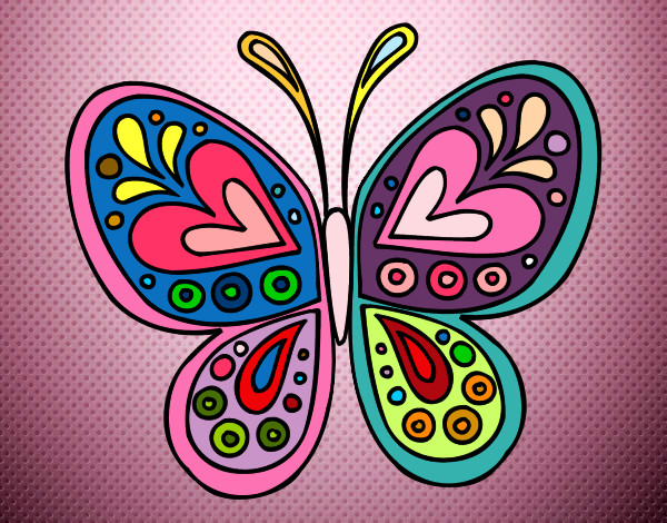 Desenho Mandala borboleta pintado por kakakahn