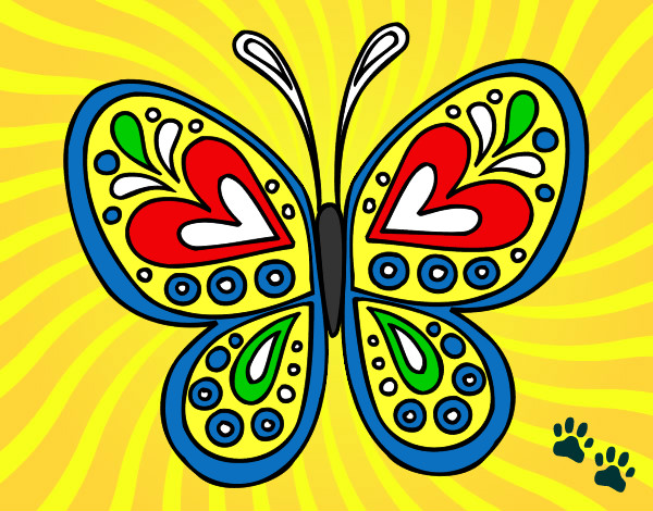 Desenho Mandala borboleta pintado por MONIK 