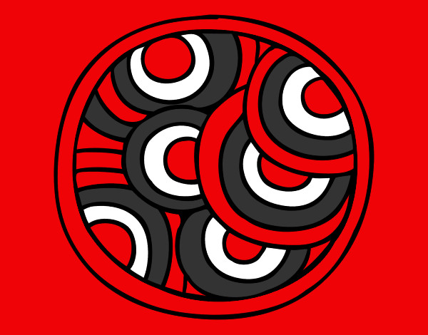Desenho Mandala circular pintado por rafacris