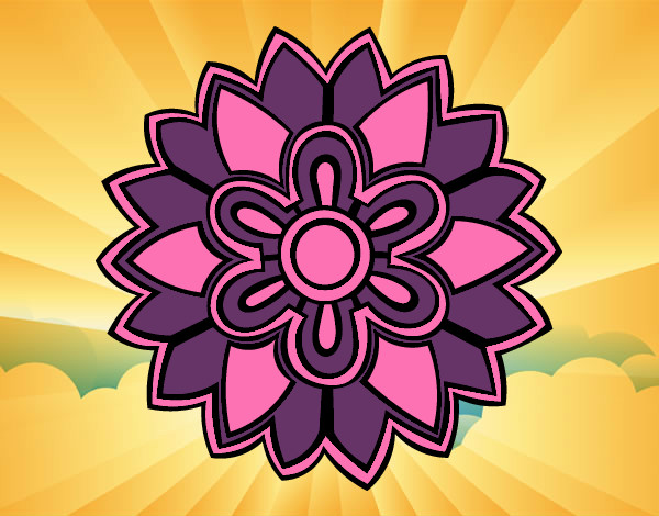 Desenho Mandala em forma flor weiss pintado por bia1234