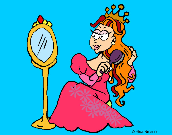 Desenho Princesa e espelho pintado por kakakahn