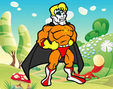 Desenho Super-herói musculoso pintado por lohanna