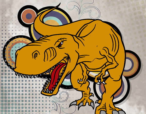 Desenho Tiranossaurus Rex aborrecido pintado por Gustavo04