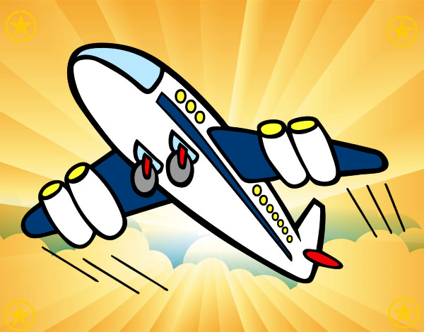 Desenho Aeroplano rápido pintado por Bruna-2012