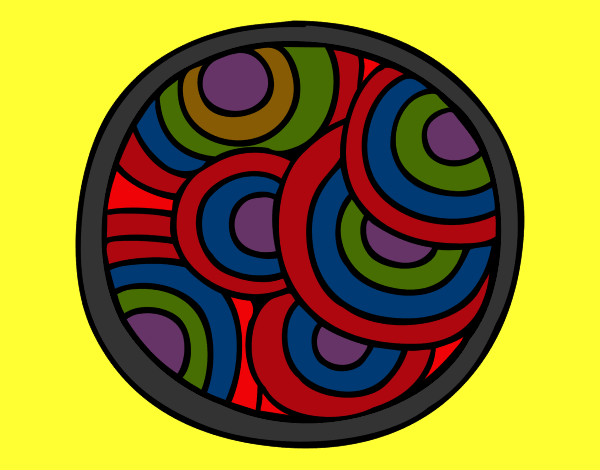 Desenho Mandala circular pintado por caliel