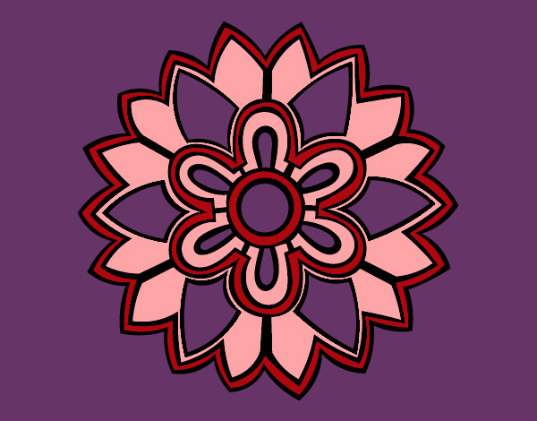 Desenho Mandala em forma flor weiss pintado por caliel