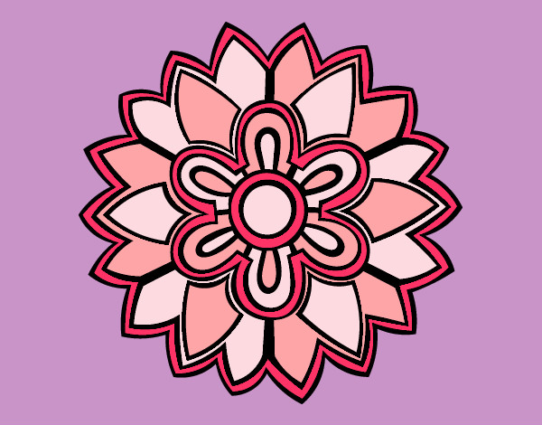 Desenho Mandala em forma flor weiss pintado por masd
