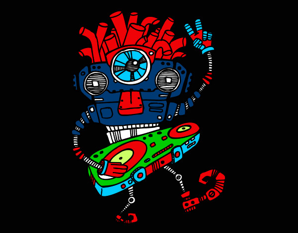Desenho Robô DJ pintado por Nicolas-Re