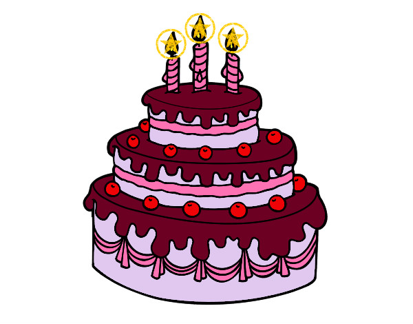 Desenho Torta de Aniversário pintado por Bruna-2012