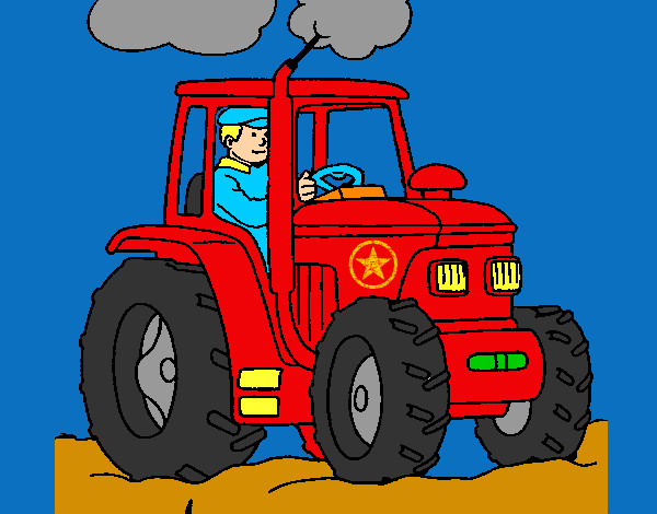 Desenho de Tractor em funcionamento pintado e colorido por Usuário não  registrado o dia 23 de Agosto do 2011