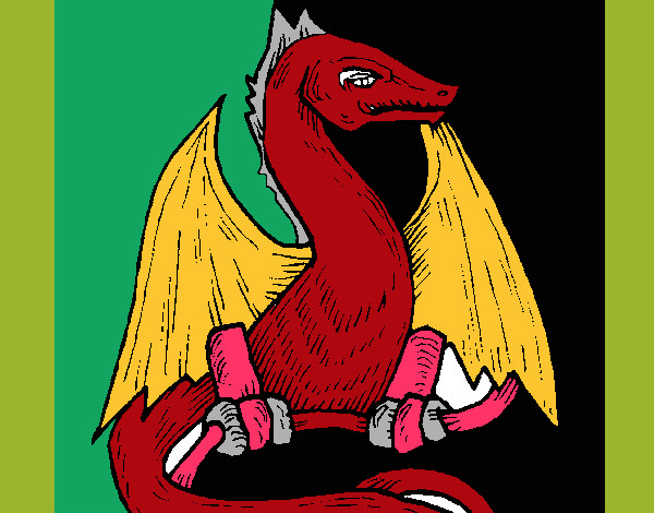Desenho Dragão  2 pintado por shaila 