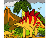 Desenho Família de Tuojiangossauros pintado por ggghj778