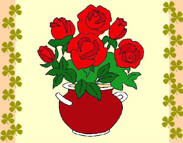 Desenho Jarro de flores pintado por Miudinha