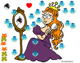 Desenho Princesa e espelho pintado por Isabellla
