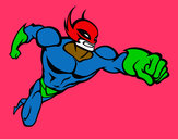 Desenho Super-herói sem uma capa pintado por Nicolas-Re