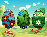 Desenho Três ovos de Páscoa pintado por ggghj778