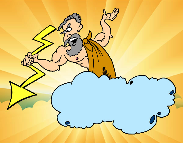 Desenho Zeus com um raio pintado por LeoBenny