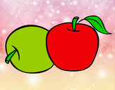 Desenho Dois maçãs pintado por Livinha 
