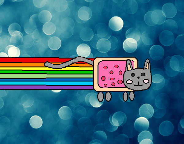 Desenho Gato Arco-íris pintado por Loli